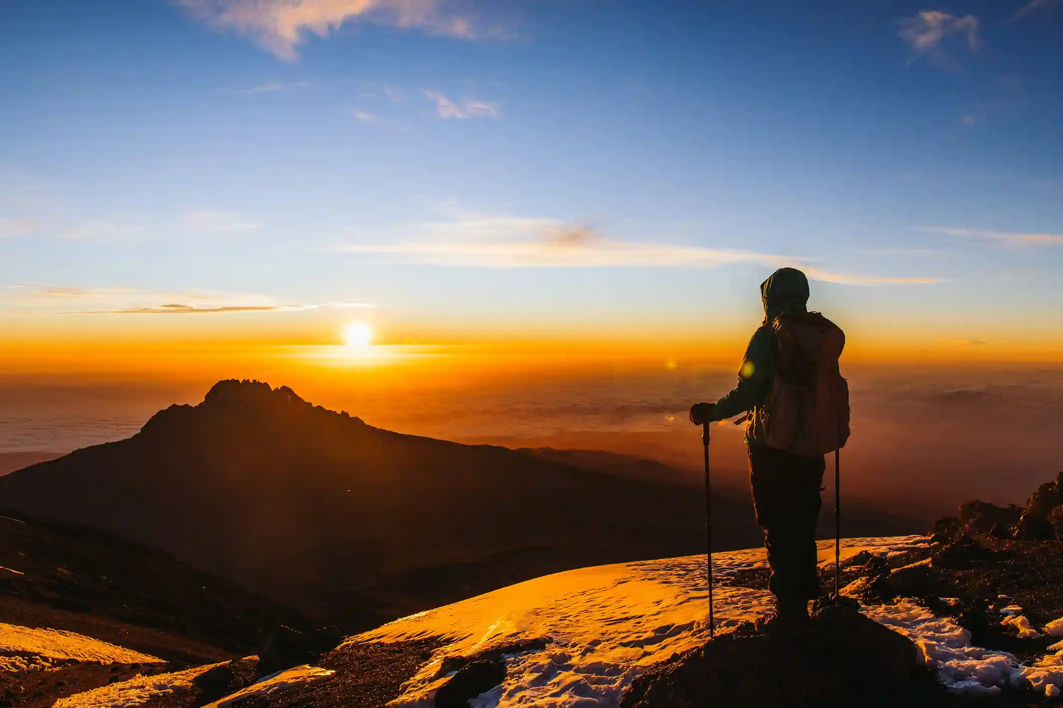 Kilimanjaro summit sunrise — clear conditions